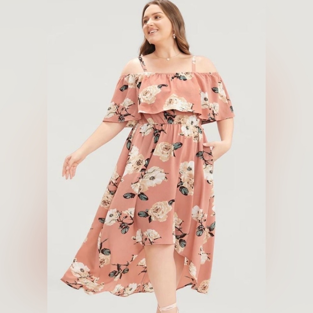 NWT BloomChic cold shoulder floral summer dress 14